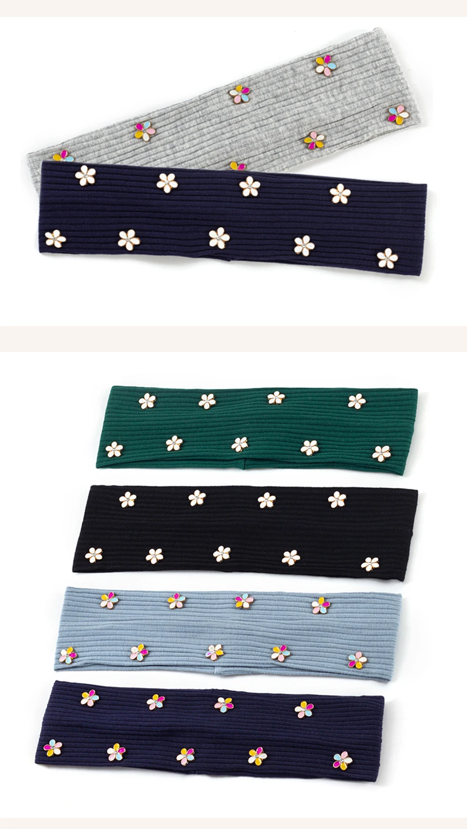 Geebro Einzigartige Blume Hardware Zubehör Frauen Baumwolle Flache Headwrap Sport Elastische Stirnbänder Mädchen Weiche Haarband Einfarbig – Detail 5
