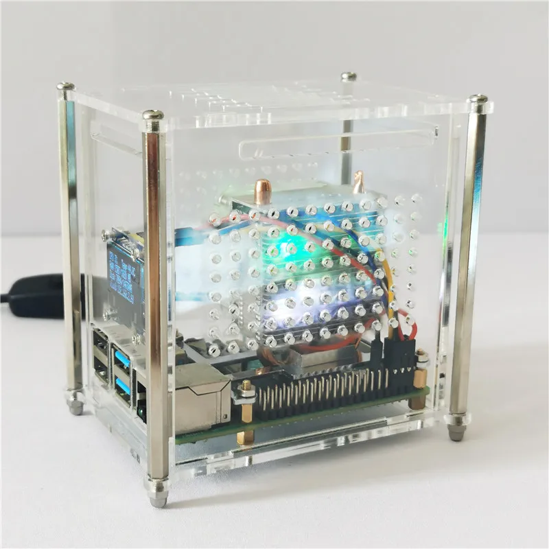 Raspberry pi Modelo b Torre de Gelo Rgb Ventilador de Refrigeração Tubo de Cobre Refrigerador com Acrílico Transparente Case Acessórios p/ quadro de demonstração - Imagem 2