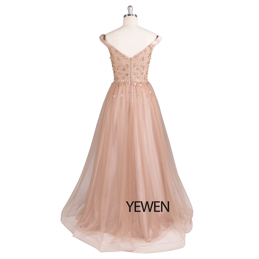 ТРАПЕЦИЕВИДНОЕ Тюлевое вечернее платье длинное платье vestidos de fiesta торжественное платье женское элегантное платье с бисером и кристаллами