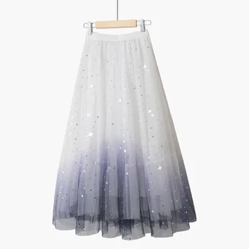 

Wild Star Gradient Mesh Skirt sweet midi skirt preppy style student Princess tea party sweet lolita skirt retro lace Soft Girl