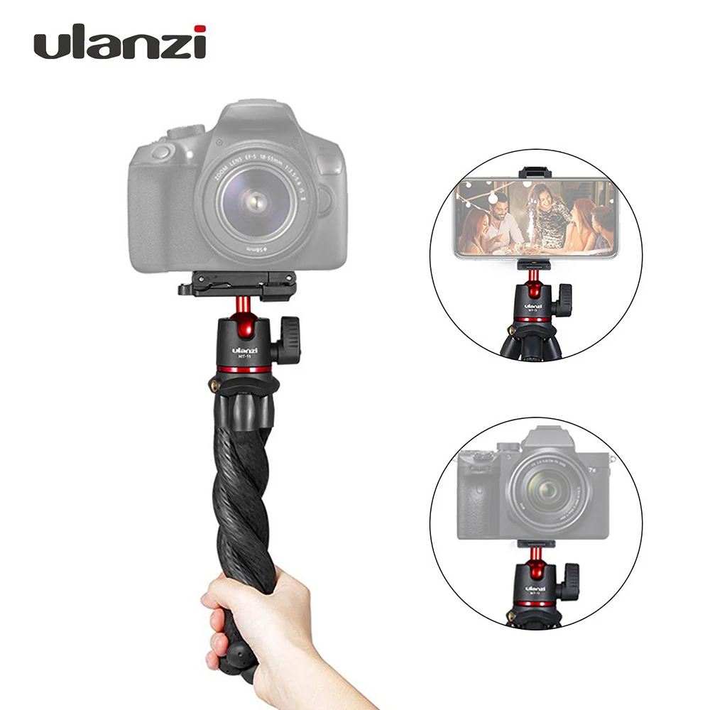 Гибкий штатив Осьминог ulanzi 1/4 дюйма + мини с шариковой головкой для смартфонов DSLR