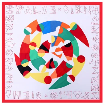 

2020 60x60 Geometric Multipurpose women Silk twill scarf Satin square tie Hairband ladies foulard femme towel bufanda shawl