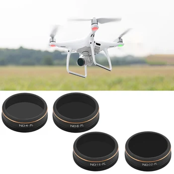 

BRDRC 4PCS Multi-Layer Coating ND4-PL ND8-PL ND16-PL ND32-PL Lens Filter Protector for DJI Phantom 4 Pro Drone Gimbal Camera