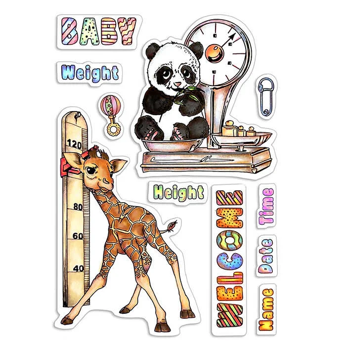 CLEAR STAMP baby weight DIY Scrapbook Card album paper craft silicon rubber roller transparent stamps 3303 | Дом и сад