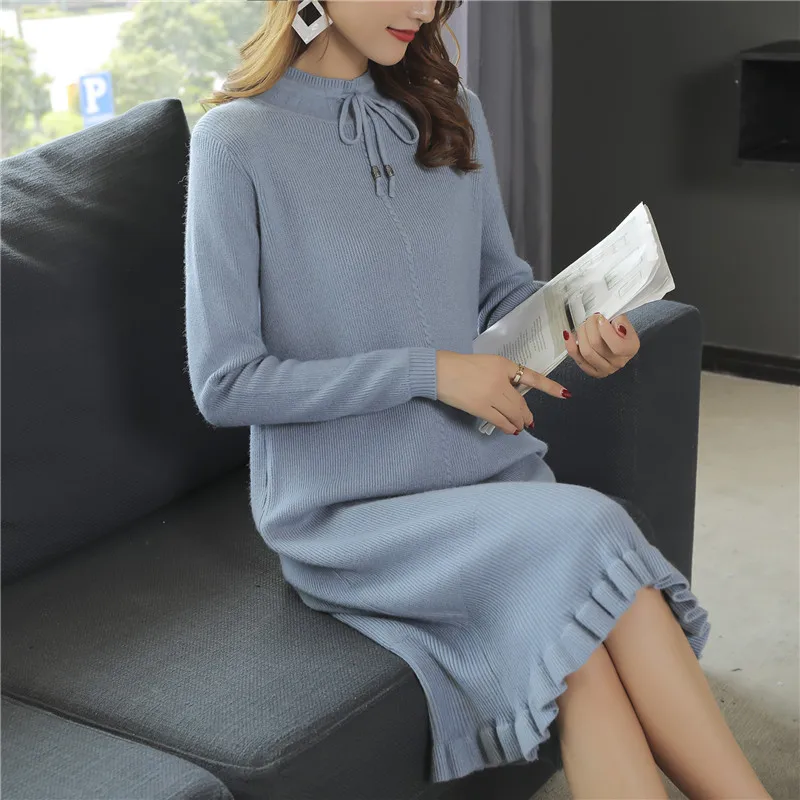 Sweater Women Cardigan Feminino Poncho 9327 Real Shot New Thickened Lower Ear Collar Tie Dress 75- 2f, 9 Rows, 4 Shelves - Цвет: see chart
