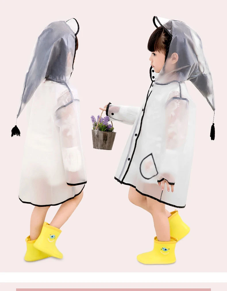 Прозрачный водонепроницаемый детский непромокаемый плащ EVA дождевик ветрозащитное пончо для девочек детский непромокаемый костюм