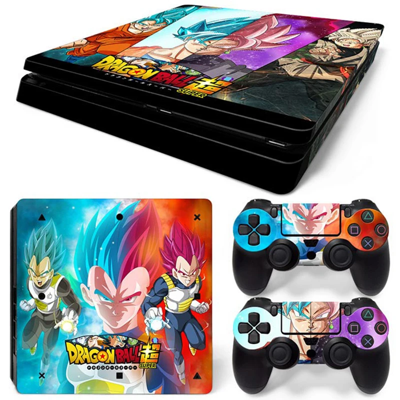 Hot Anime Goku Sticker Cover Wrap Protector Skin For Sony PS4 Slim Console & 2PCS Controller Skin Decal For PS4 Slim 