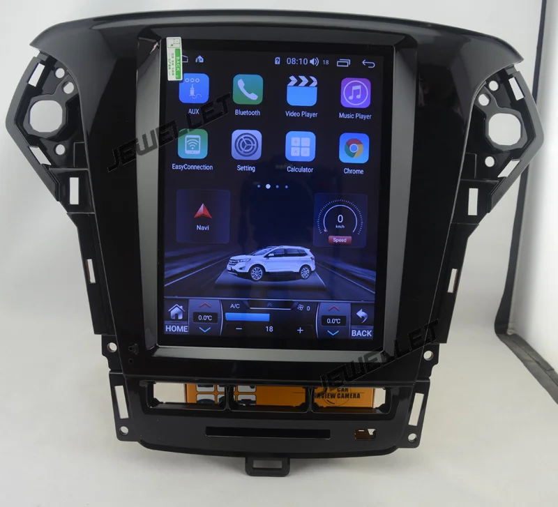 10," tesla стиль вертикальный экран Восьмиядерный Android 8,1 автомобиль gps Радио Навигация для ford Mondeo 2011-2012 автоматический A/C