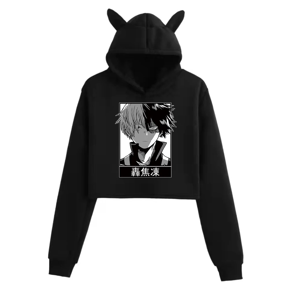 

Anime My Hero Academia Bakugou Sweatshirt Long Sleeve Casual Cartoon Crop Hooded Sweatshirt Women Hoodie Pullover