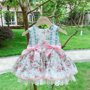 

2PCS Summer Vintage Princess Spanish Lolita Dress Ball Gown Dress For Bady Girls Birthday Party Sleevele Dress Turkey 0-6Y