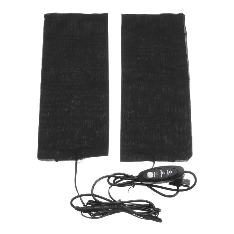 Подушечки 5 шт. теплые подушечки USB черные подушечки куртка одежда нагреватель 3 шестерни Регулируемый Электрический Нагреватель Pad тепловой - Цвет: 2pcs 26X10cm