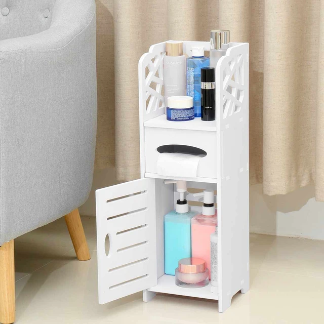 Toilet Tissue Storage Floor Cabinet-White