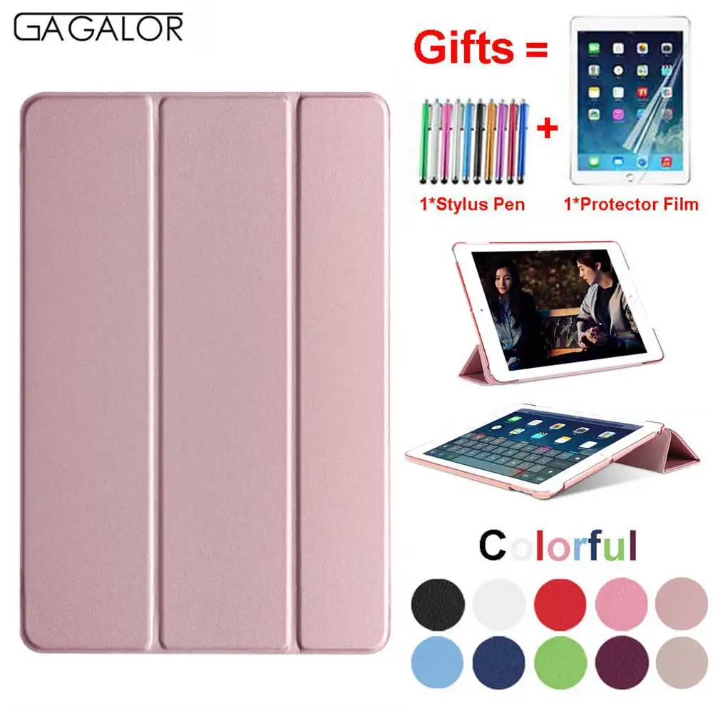 

For iPad 10.2 2019 Case Trifold Slim PU Magnetic Stand Smart Cover for iPad 7th generation A2197 A2198 A2200 A2232 With Pen+Film