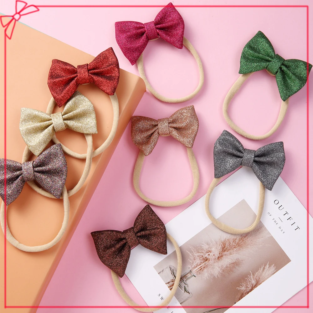 Эластичная блестящая повязка на голову для новорожденных 17 шт.|Аксессуары волос