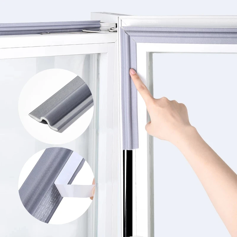 Self Adhesive Window Seal Strip SoundProof And Windproof Nylon Cloth Foam Door Weather Rubber Strip For Sliding Windows