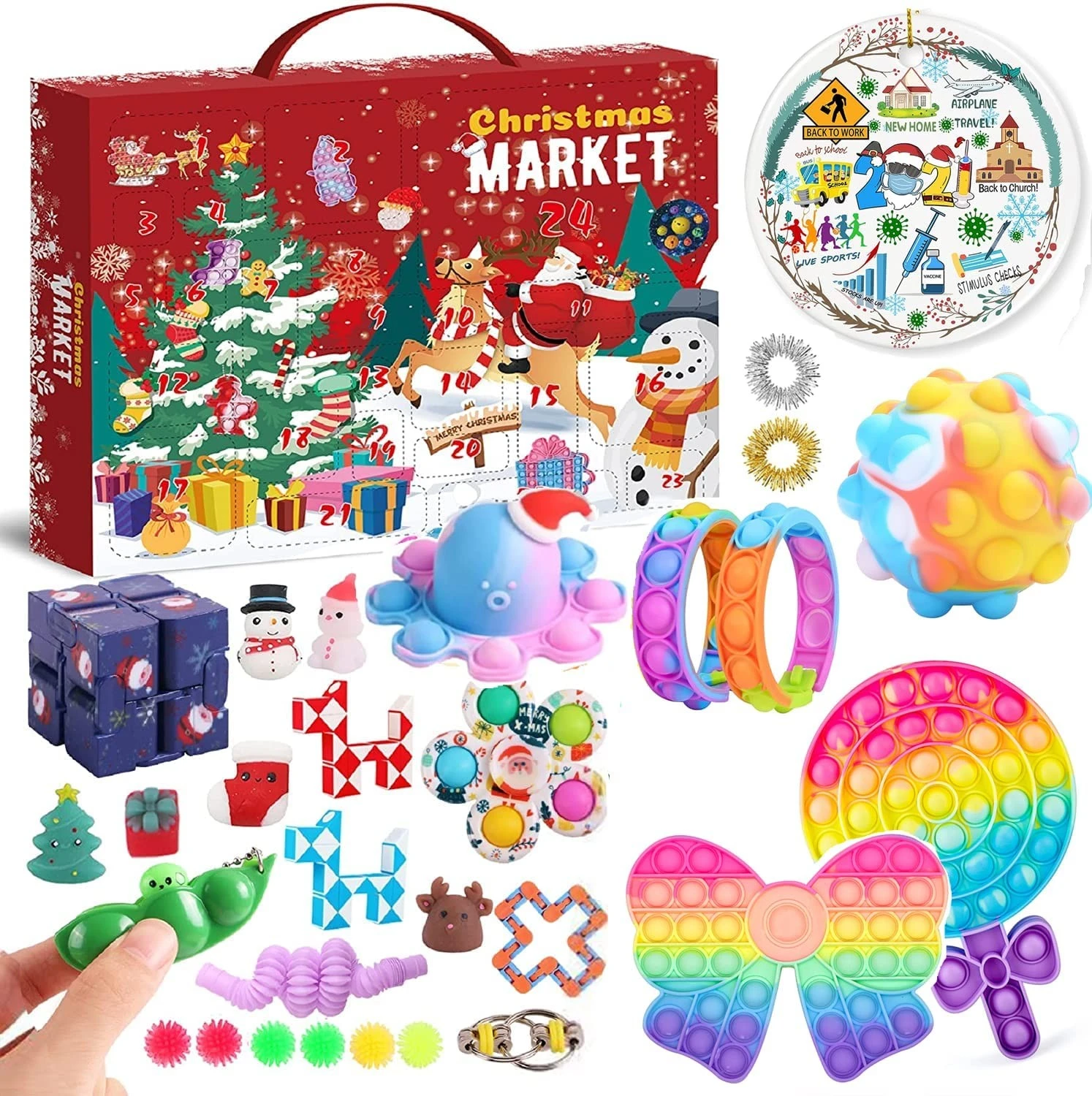 24pcs Fidget Toy Bag Mystery Box Advent Calendar Surprise Christmas 