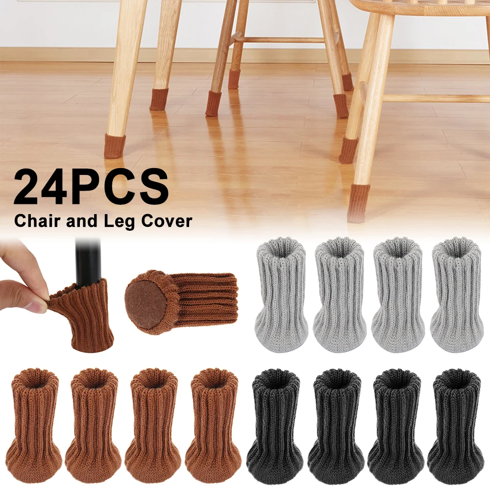Chair Leg Protection Foot Cover Knit Furniture Antislip Table Stool 16