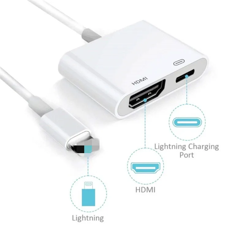 Экранный преобразователь для проектора для lPhone X XR XS Max Lightning-HDMI аудио кабель-адаптер Plug-and-play 1080p видео разъем шнур