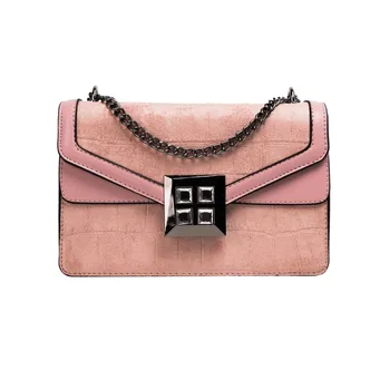 

Woman Shoulder Package 2019 New Matte Stone Pattern Shoulder Bag Temperament Chain Messenger Bag Designer Wallet Handbags 1125