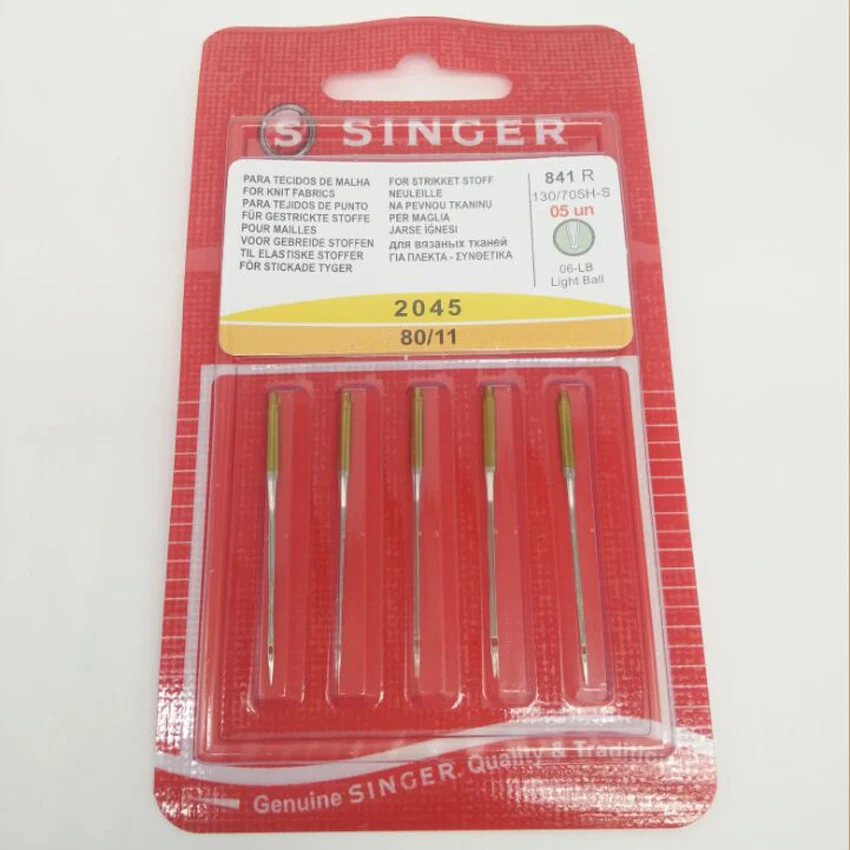 Шариковые иглы премиум класса для швейных машин Singer 2045 80/11 100/16 1 упаковка = 5 шт.| |