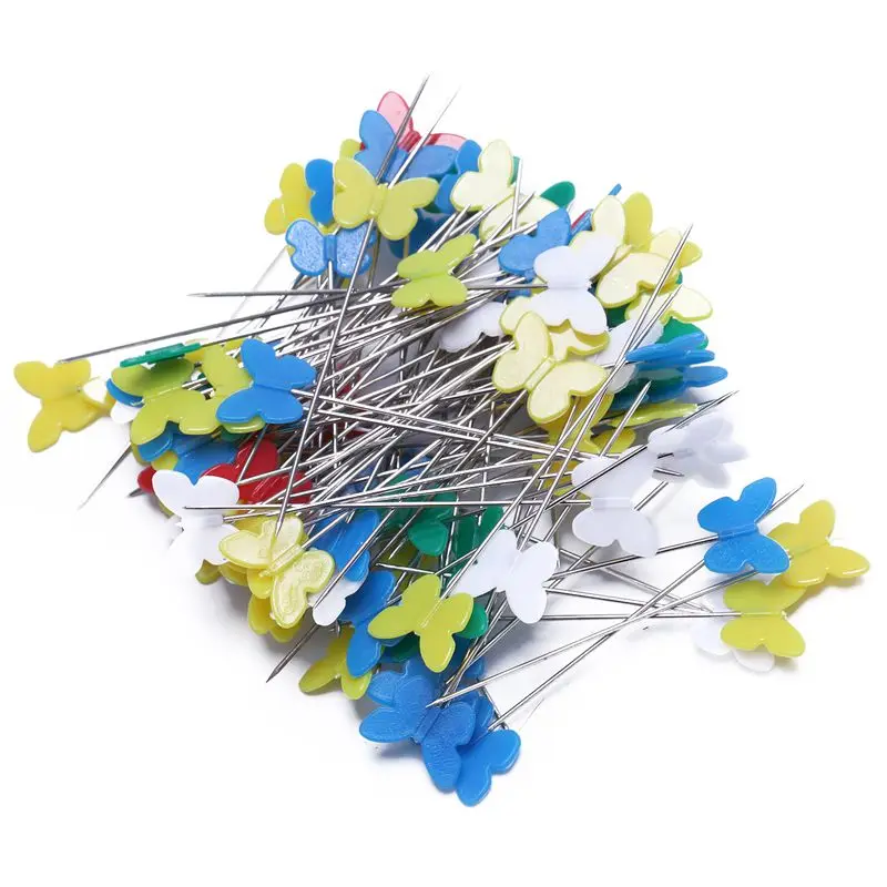 100pcs/set Patchwork Pins Flower Button Head Pins DIY Quilting Tool Sewing Accessories Sewing Patchwork Pins butterfly