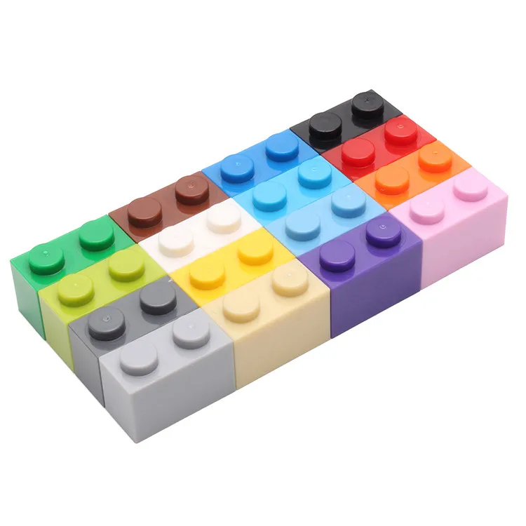 

DIY blocks mini building blocks brick toys 1X2 high 50pcs/lot Duplo educational blocks toys for Children Compatible legoeING