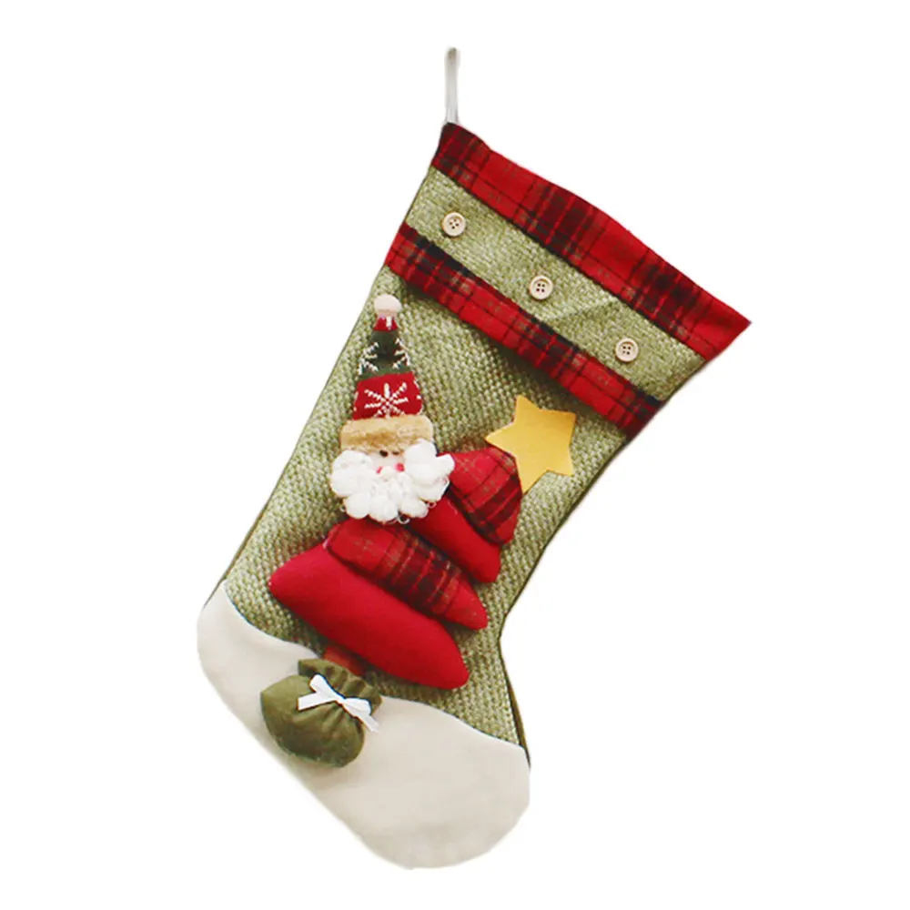 Santa Claus Подарочный пакет для конфет со снеговиком; товары для дома; посылка для хранения; рождественские носки; коллекция года; яркий праздничный Декор Санта-Клауса - Цвет: Santa Claus