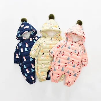 

Russina Winter Baby Rompers For Newborn Duck Down Cartoon Romper Infant Jumpsuit Overalls Warm Thick Romper Baby Clothing 0-24M