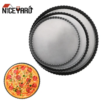 

NICEYARD Round Pizza Plate Pan Mold Non-stick Removable Loose Bottom Baking Mould Deep Dish Tray Baking Tool Kitchen Accessories