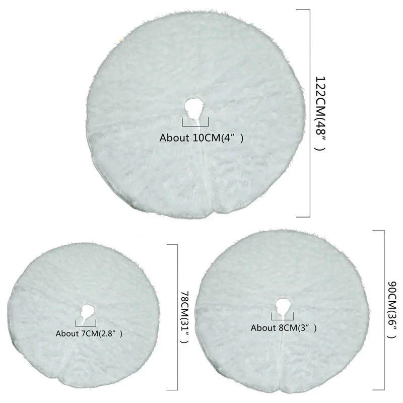 1 шт., белый плюшевый меховой ковер для рождественской елки, рождественские украшения для дома, юбки для новогодней елки, украшение на год