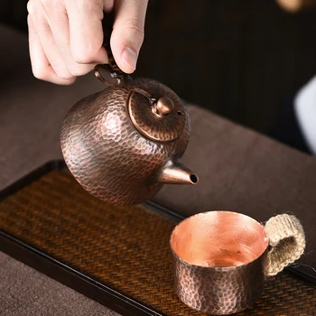 

Japanese small size pure copper teapot handmade vintage metal tea pot creative warm wine pot household teaware water kettle gift