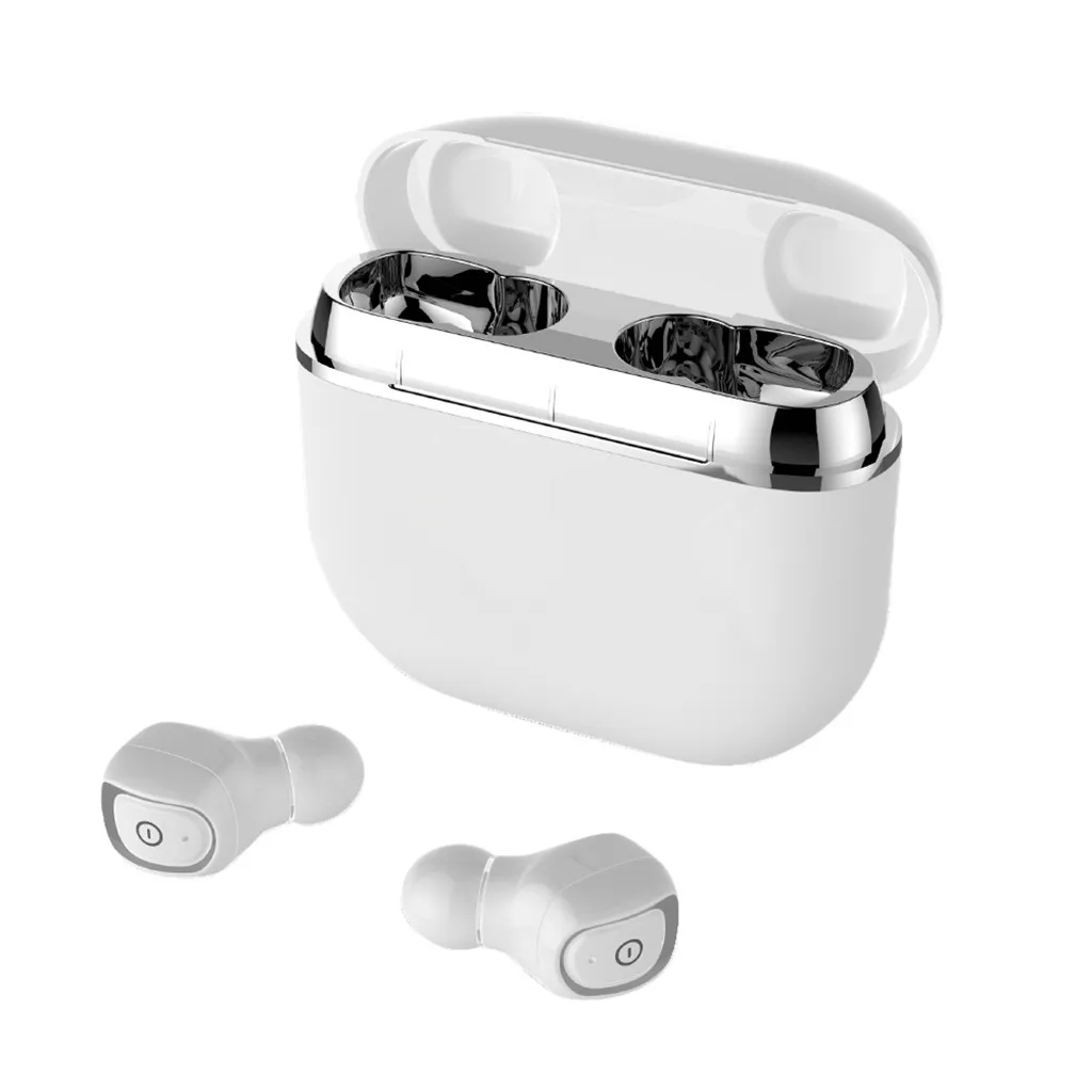 White TWS IPX67 водонепроницаемые Bluetooth наушники с шумоподавлением Беспроводные Bluetooth 5,0 наушники с зарядным устройством 2200 мАч - Цвет: White