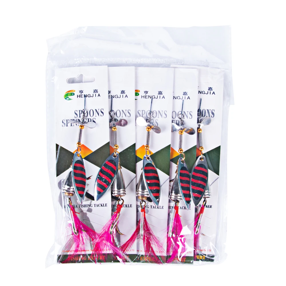 10 Pièces Kit de Leurre de Pêche Spinnerbaits Cuillère à Pêche