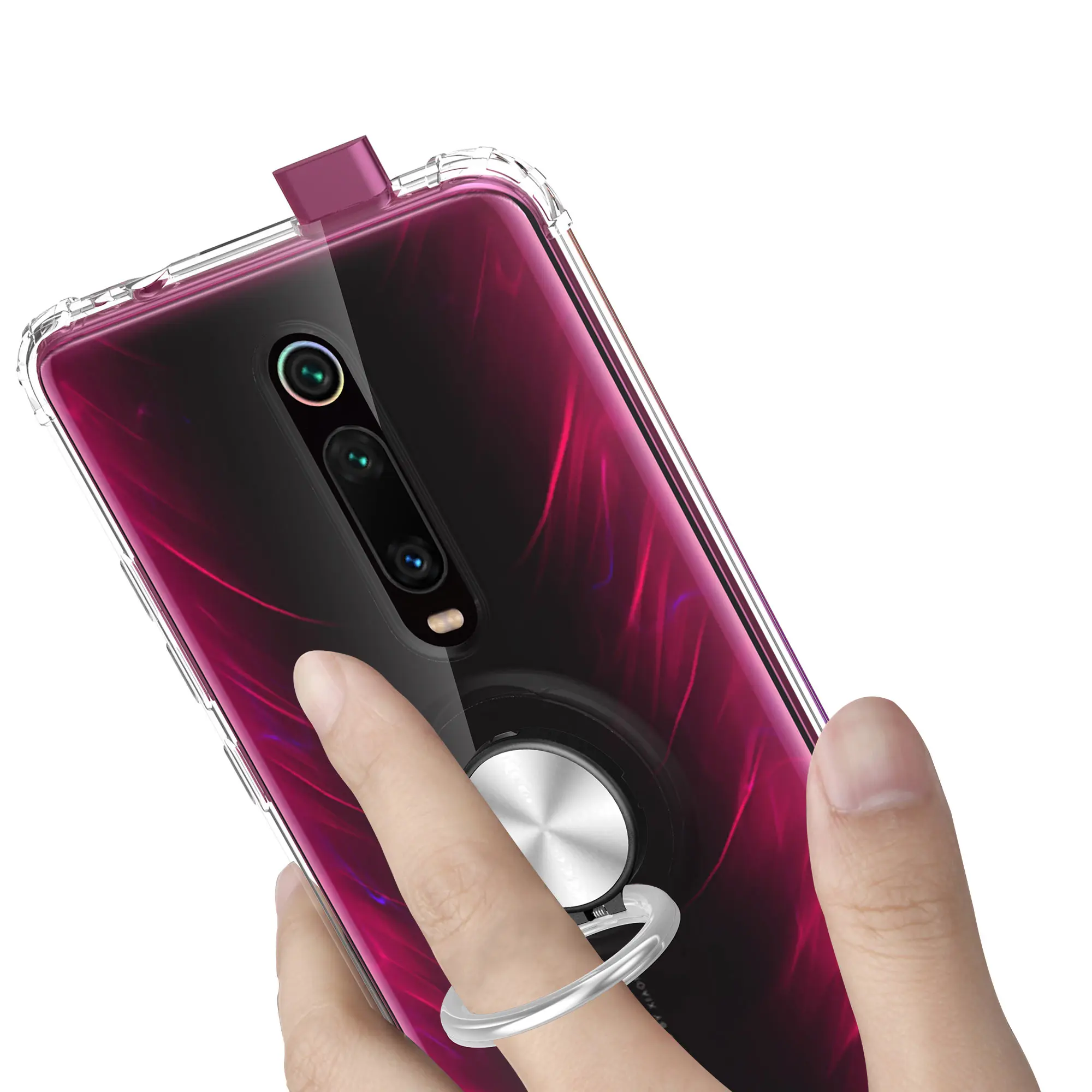 Transparent Elastic Ring Magnetic Suction Bracket Soft TPU case For Xiaomi 9 9SE 9T K20 K20pro Redmi 7 7A Note 7pro 7S |