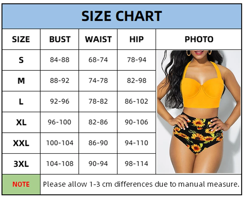 2020 New Sunflower Bikini Set Two Piece Swimsuit Women Bathing Suit Swimwear Beach Wear High Waist Tankini Biquini Plus Size May