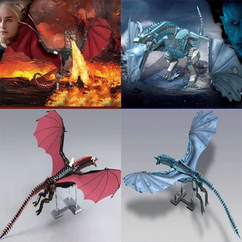 

In Stock Game Thrones Dragon Viserion Black Death Balerion Action Figures Building Blocks Collectible Toys For Gift