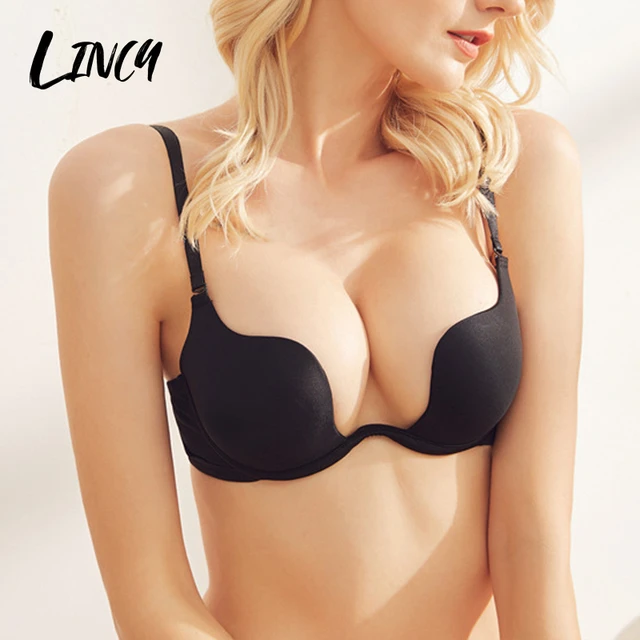 Backless, Deep U, Low Cut Push Up Bra