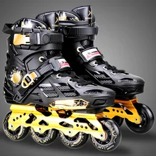 JK XW черные золотые роликовые коньки скольжение слалом обувь для катания на коньках для взрослых и детей хорошие как SEBA Patines P10