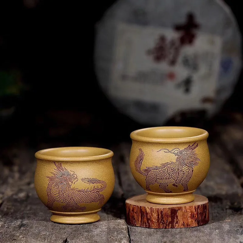 

Yixing Zisha Master Cup, a famous boutique, Zisha tea cup, raw ore section, nishengwei, Xiangrui, Qilin pair cup