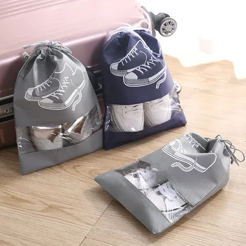 

Non-woven Foldable Shoe Storage Bags Travel Portable Laundry Drawstring Bags Organizador