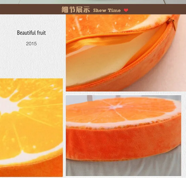 Creative Advertisement Gift Pillow 3D Fruit Model Pattern Seat Cushion Watermelon Cushion Customizable