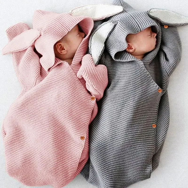 Вязаный спальный мешок для новорожденных мальчиков и девочек, Конверт одеяло, коляска, спальный мешок 72XC
