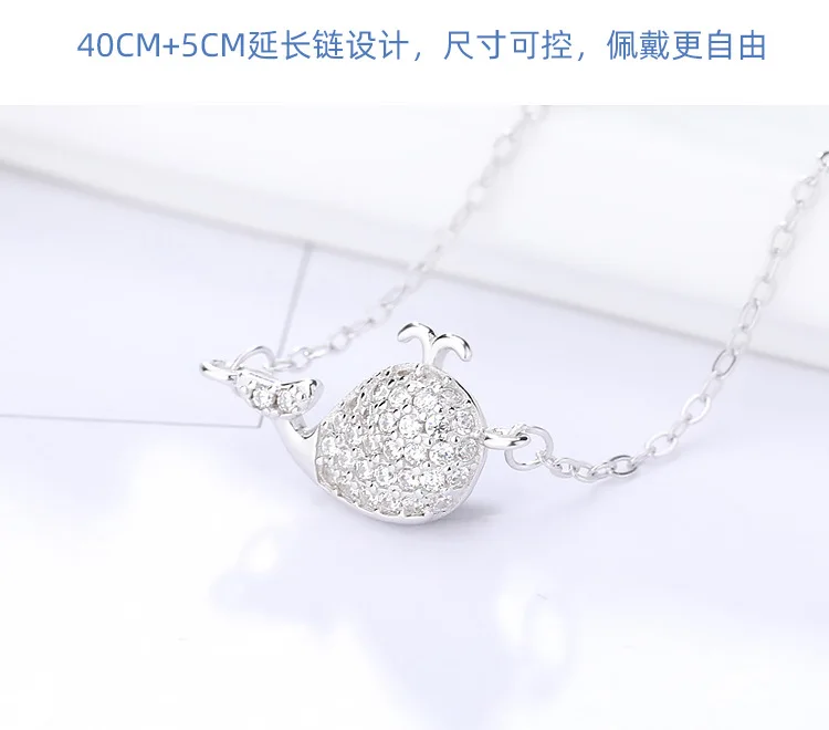 Дельфин микро подвеска Pave S925 изысканное модное серебряное ожерелье Женские аксессуары для Европы и Америки короткое колье аксессуары