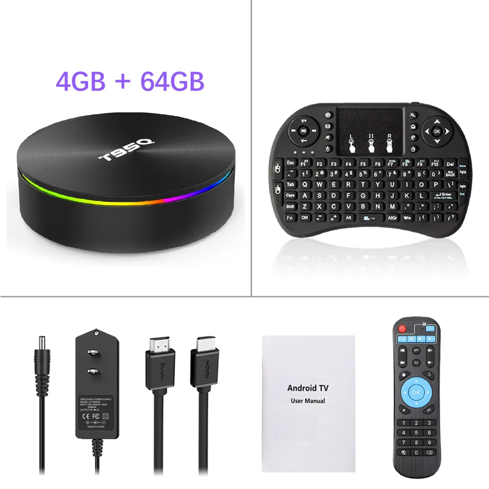 LEMADO T95Q S905 X2 ТВ-бокс 4 Гб DDR4 64 Гб Wifi Bluetooth H.264 Android 8,1 USB3.0 3D телеприставка 4K Smart tv Box для Android - Цвет: 4G 64G Normal i8