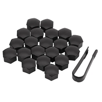 

20Pcs 21Mm Car Tire Wheel Bright Black Bolt Nut Covers W/Removal Key Fit for Tesla Model S 12-17