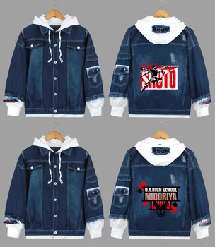 

anime My Hero Academia Midoriya Izuku Hoodies Sweatshirts Cosplay costumes Men women Hoodies Jackets cartoon casual Jean jacket