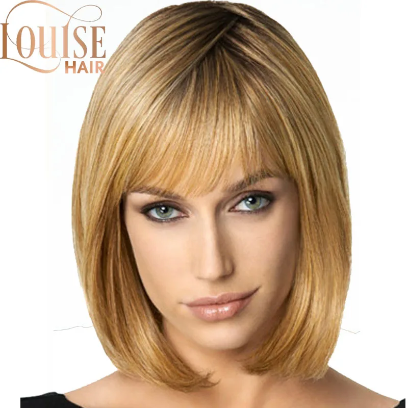 Волосы Louise Hair средней длины парики из Боба прямые волосы естественной плеч с