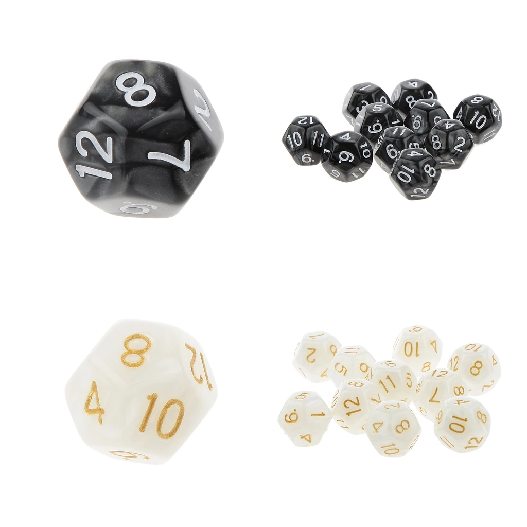 2 упаковки из 20 шт подземелья D& D ролевые игры двенадцати сторонних D12(1~ 12) игральные кости