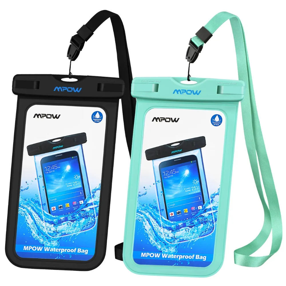 2 Pack Mpow IPX8 Waterproof Universal 6 inch Waterproof Phone Pouch Bag Sensitive Screen-Touch Cheapest Pouch For iPhone X87 (9)