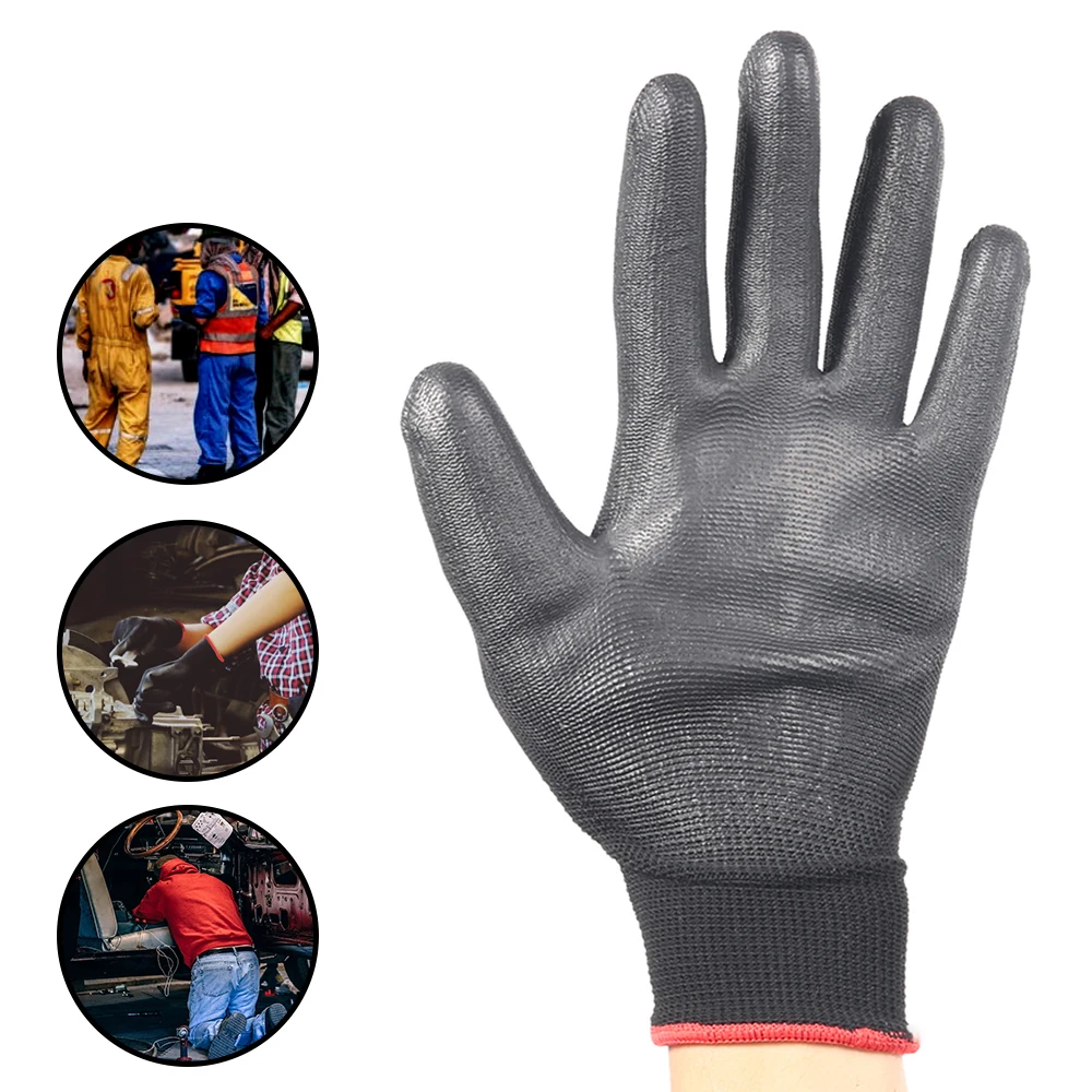 Work Gloves Safety Coated PU With Palm Coating For Carpenter Repair